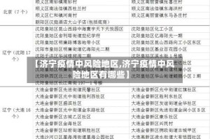 【济宁疫情中风险地区,济宁疫情中风险地区有哪些】