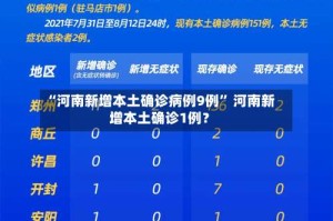 “河南新增本土确诊病例9例” 河南新增本土确诊1例？