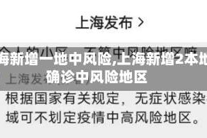 上海新增一地中风险,上海新增2本地确诊中风险地区