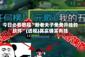 今日必看教程“新老夫子免费开挂的软件”(透视)其实确实有挂
