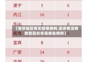 【安庆地区有无疫情病例,安庆有没有新型冠状病毒感染病例】
