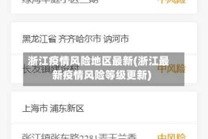 浙江疫情风险地区最新(浙江最新疫情风险等级更新)