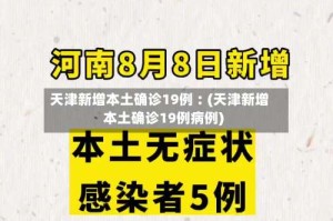 天津新增本土确诊19例︰(天津新增本土确诊19例病例)