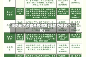 沈阳地区疫情各区情况(沈阳疫情各个区)