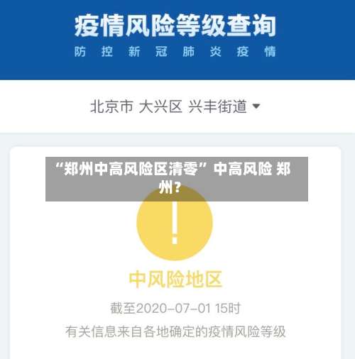 “郑州中高风险区清零” 中高风险 郑州？-第1张图片