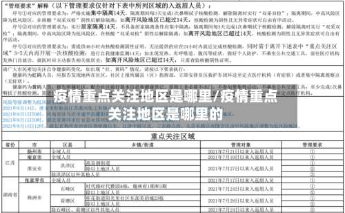 疫情重点关注地区是哪里/疫情重点关注地区是哪里的-第3张图片